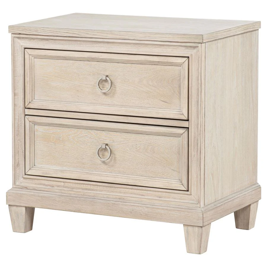 Pembroke - 2-Drawer Nightstand Bedside Table - Washed Oak - Image 4