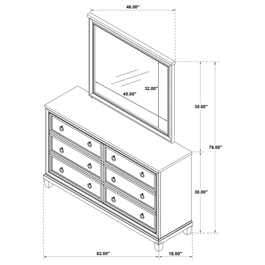 Pembroke - 6-Drawer Bedroom Dresser Cabinet - Image 26