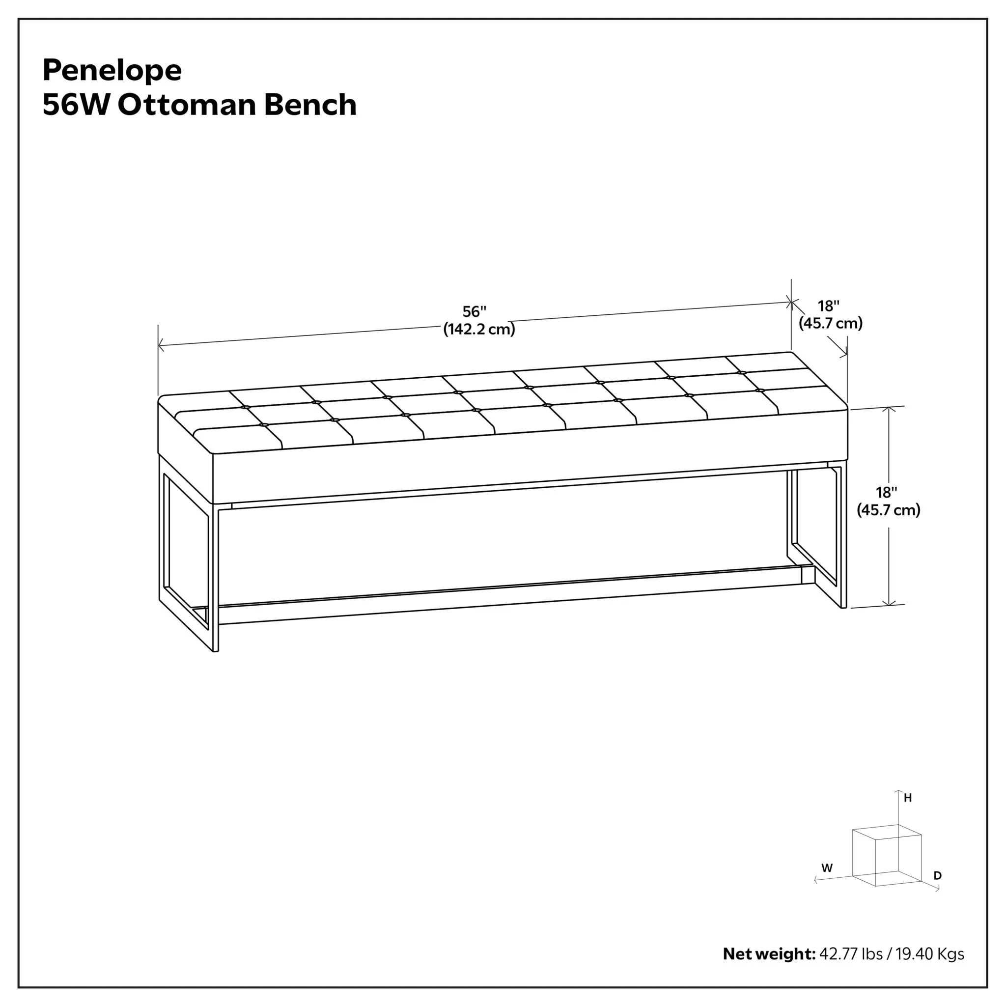 Penelope - Ottoman Bench With Genuine Leather Upholstery - Brown - Image 5