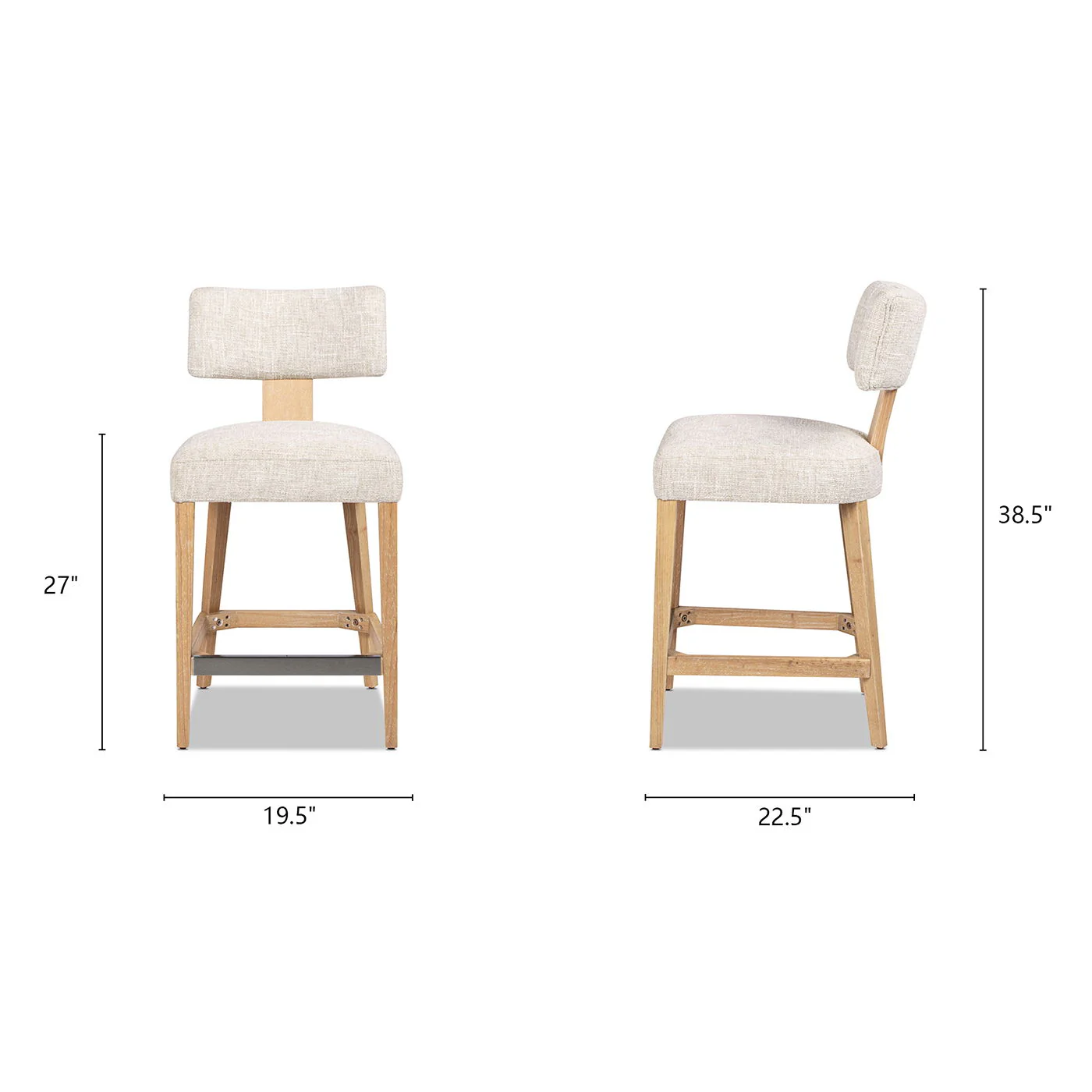Penny - Round Arched Upholstered Counter Stool (Set of 2) - Travertine Beige - Image 11