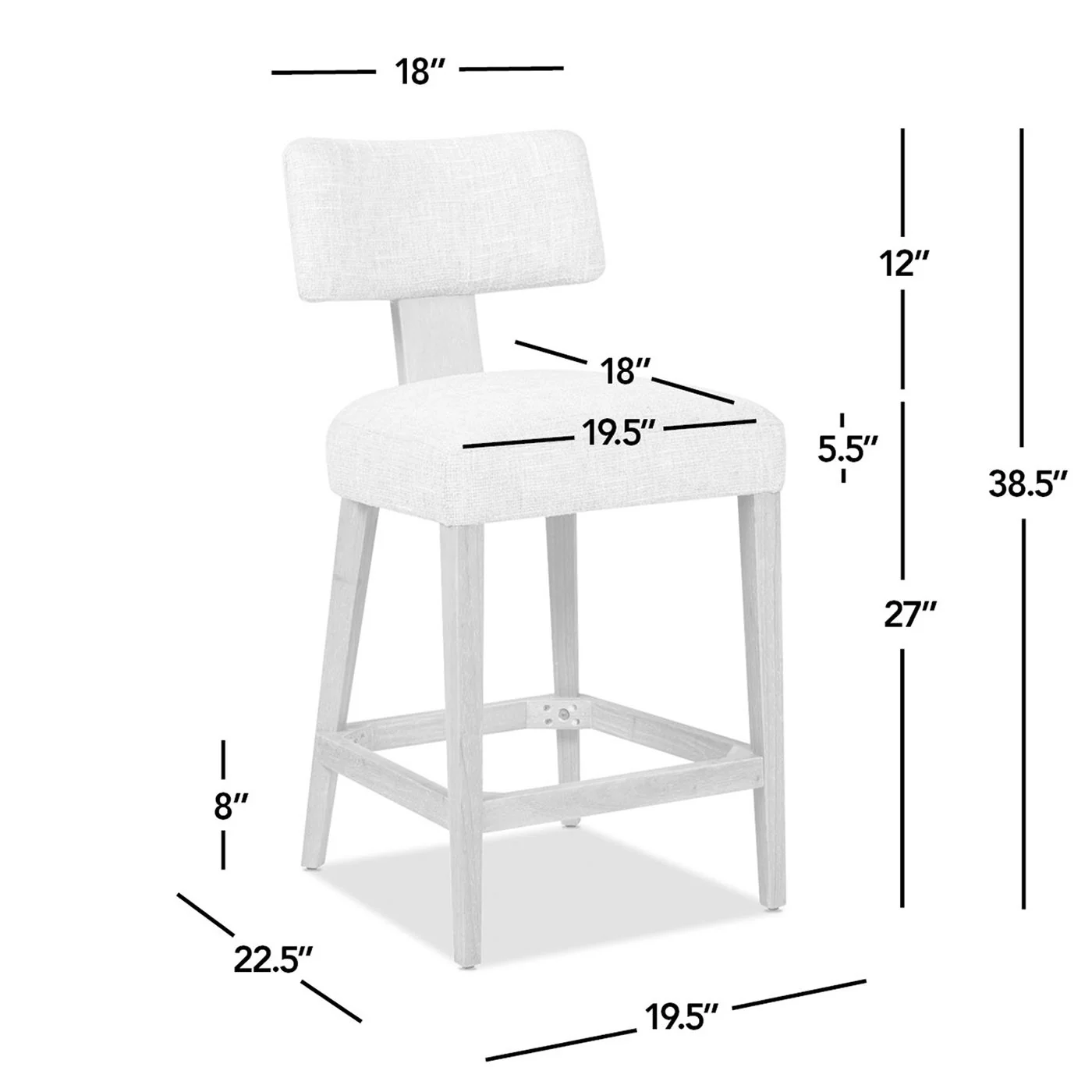 Penny - Round Arched Upholstered Counter Stool (Set of 2) - Travertine Beige - Image 5