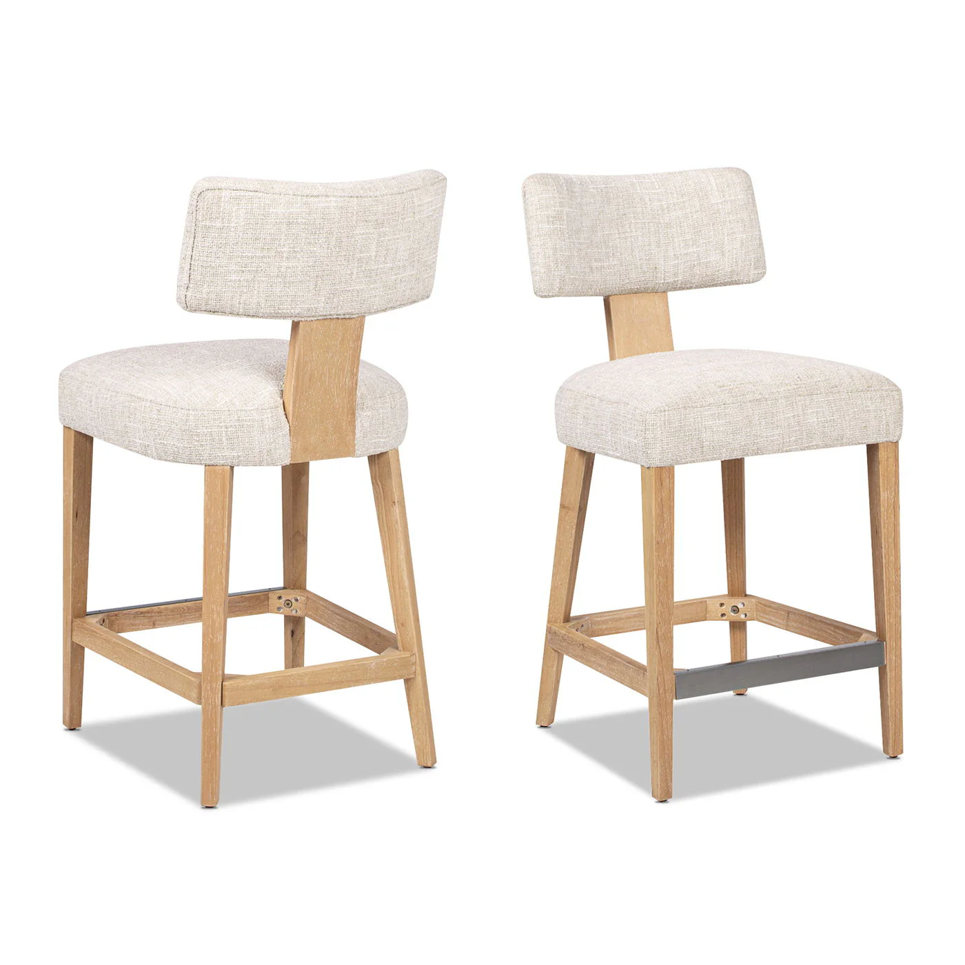 Penny - Round Arched Upholstered Counter Stool (Set of 2) - Travertine Beige - Image 8