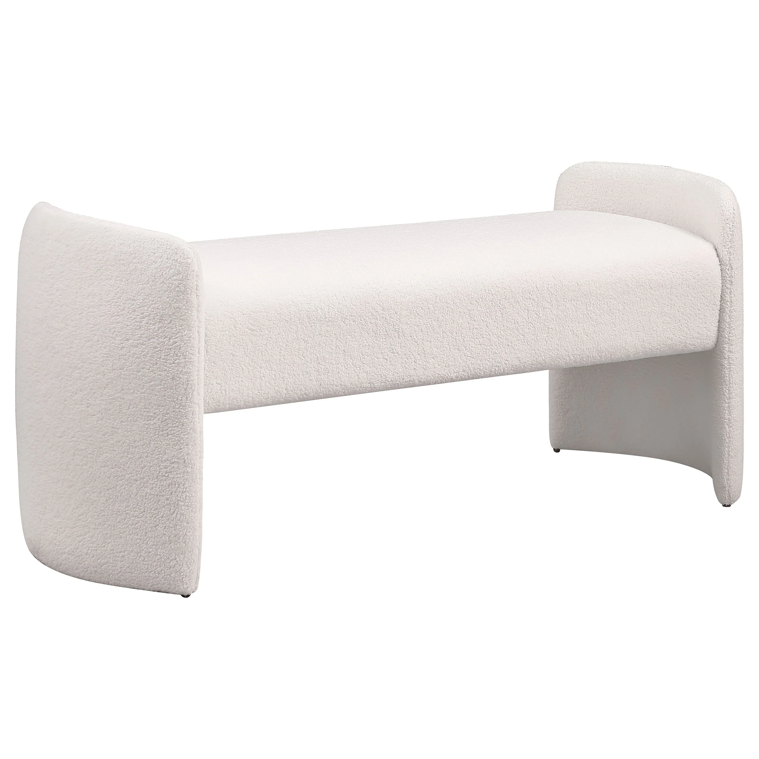 Peoria - Velvet Upholstered Accent Bench - Ivory - Image 8