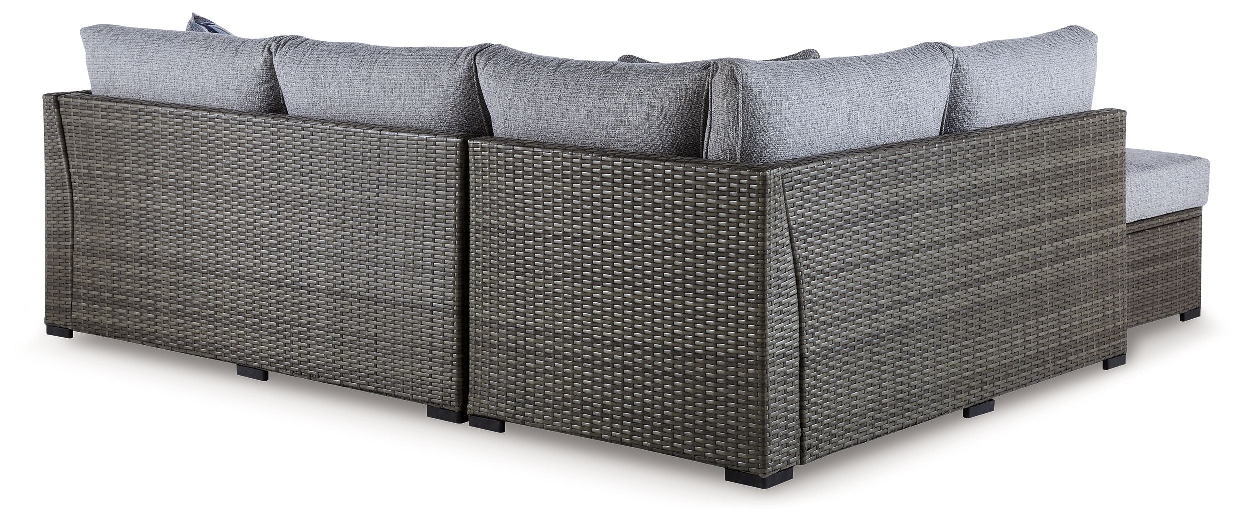 Petal Road - Loveseat Sectional, Ottoman, Table Set (Set of 4) - Gray - Image 9