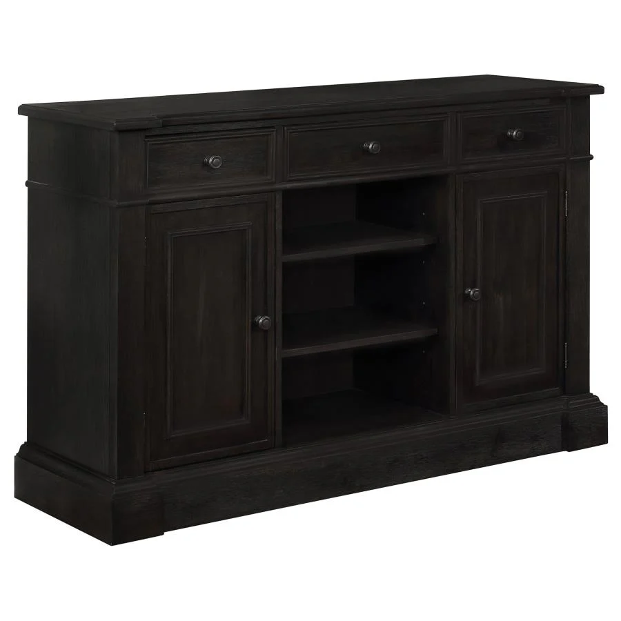 Phelps 2-door Sideboard Buffet Cabinet Distressed Noir - Image 10