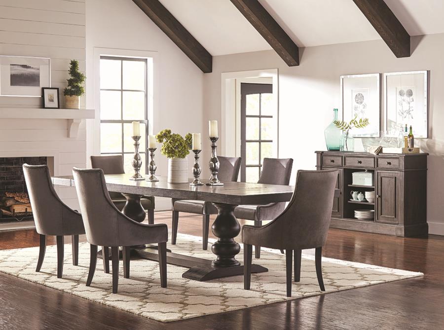 Phelps 2-door Sideboard Buffet Cabinet Distressed Noir - Image 11
