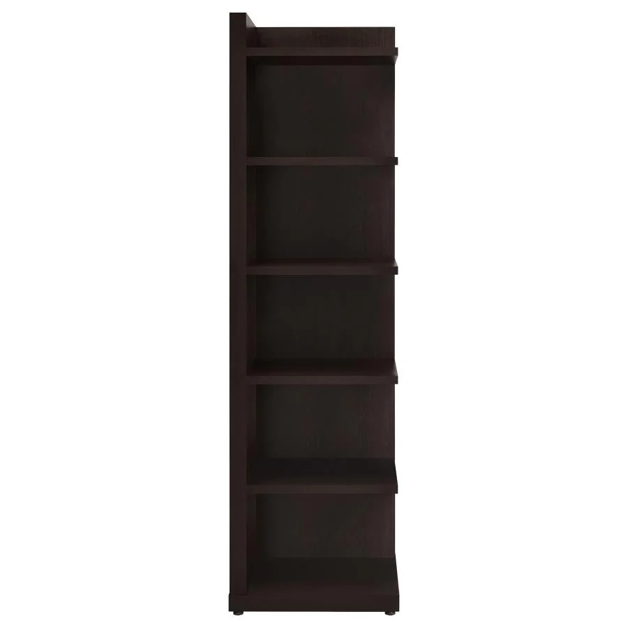 Alder - 6-Shelf Corner Bookcase - Cappuccino - Image 4