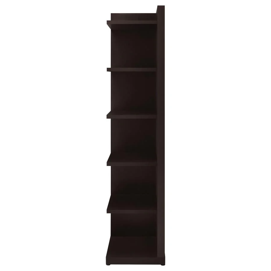 Alder - 6-Shelf Corner Bookcase - Cappuccino - Image 6