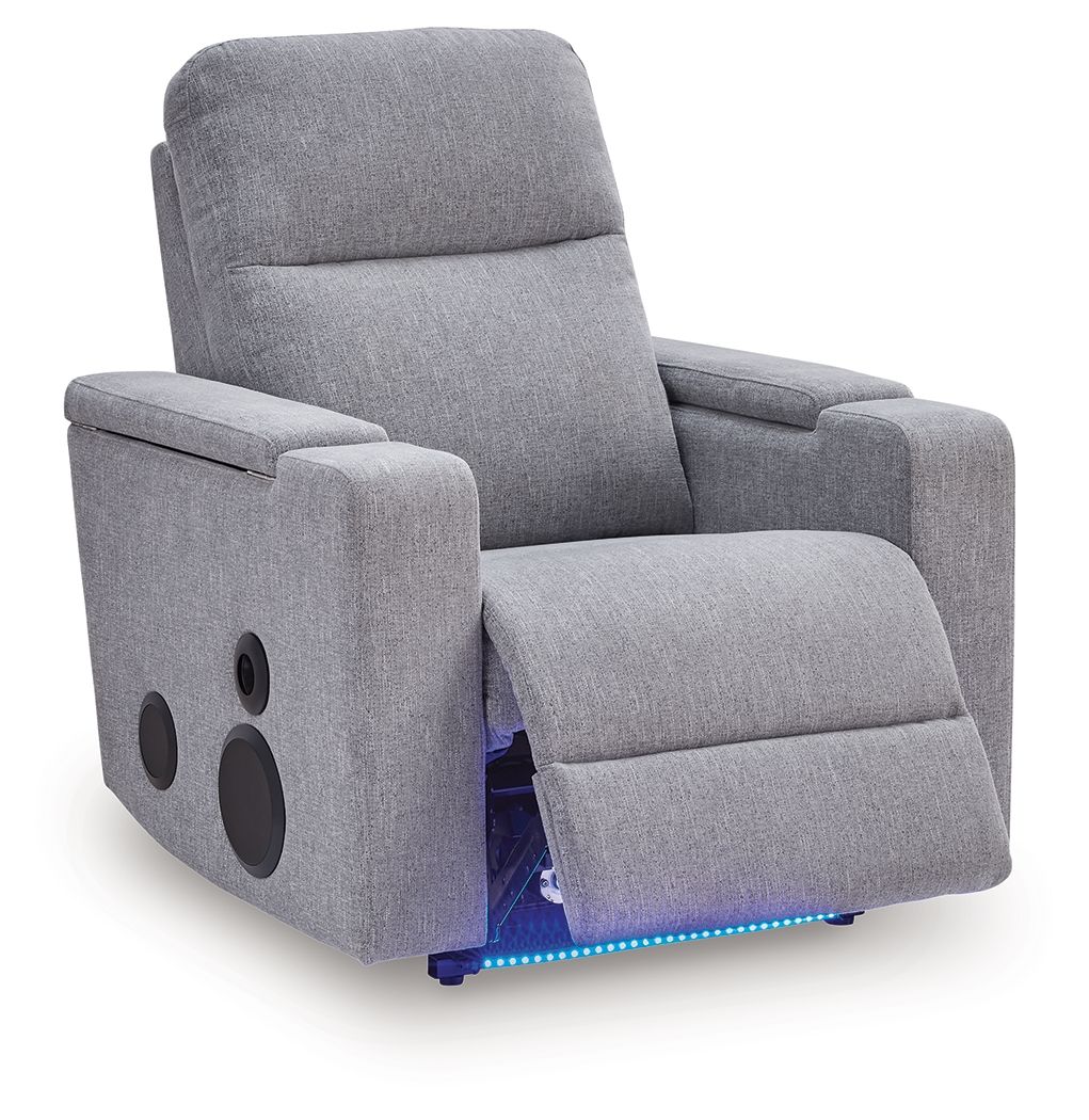 Pineland - Glider Power Recliner With Audio System - Pewter - Image 3