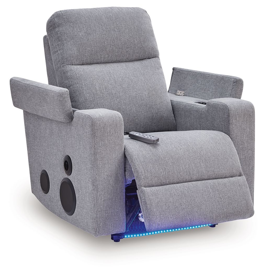 Pineland - Glider Power Recliner With Audio System - Pewter - Image 6