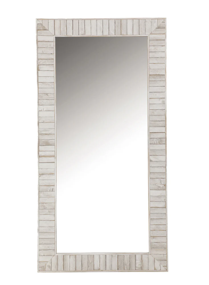 Pino 34 x 68 Inch Wood Framed Floor Mirror White - Image 3
