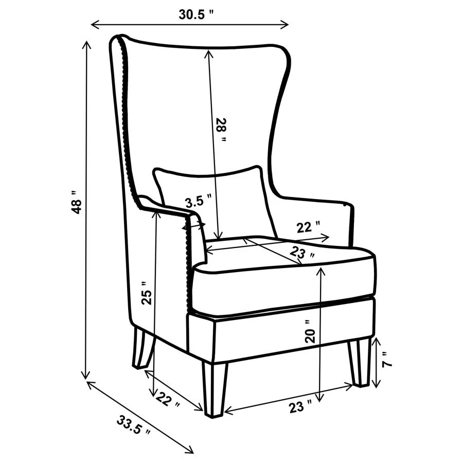 Pippin - Upholstered High Wingback Accent Chair - Latte - Image 13