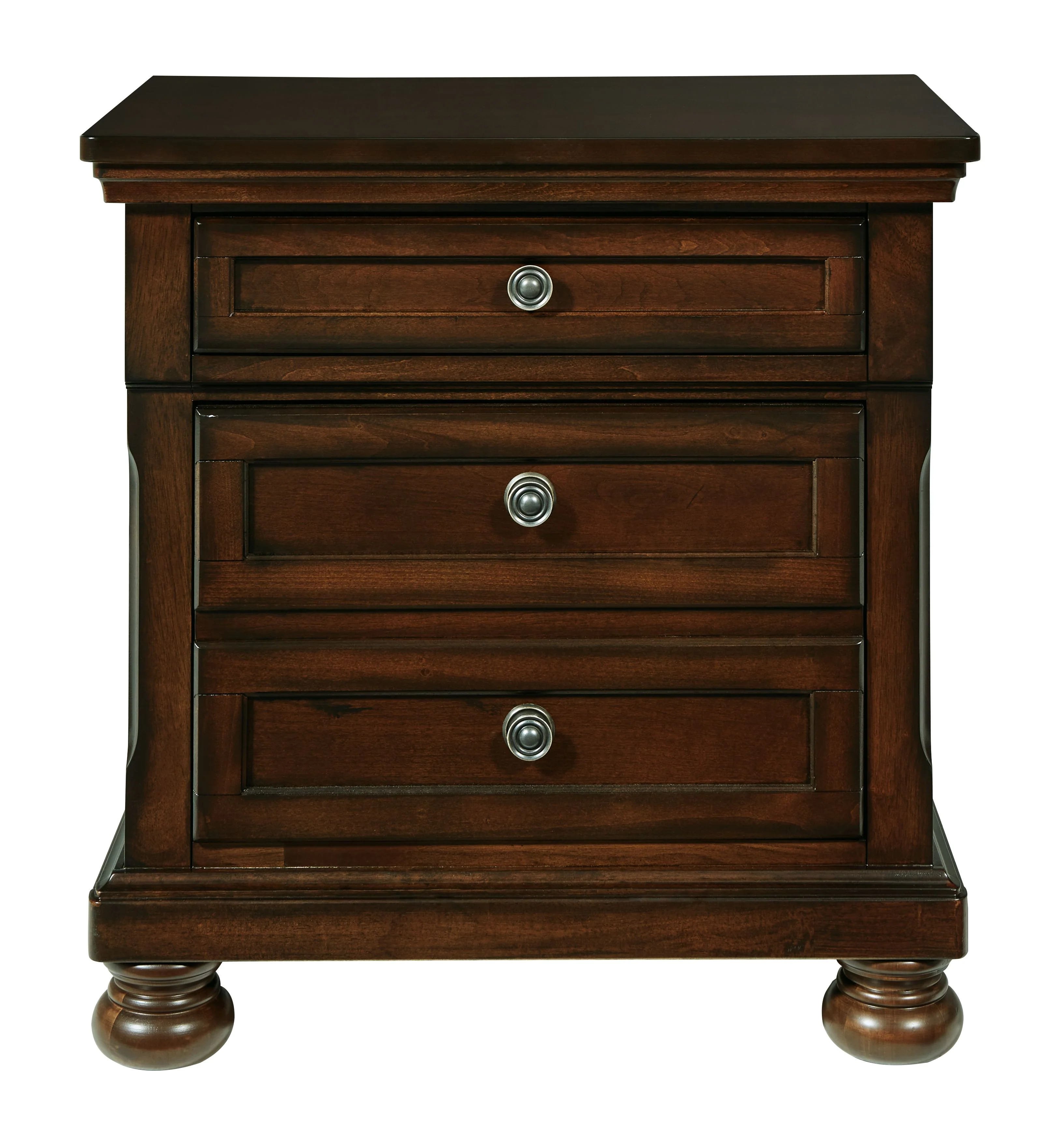Porter - Two Drawer Night Stand - Dark Brown - Image 4