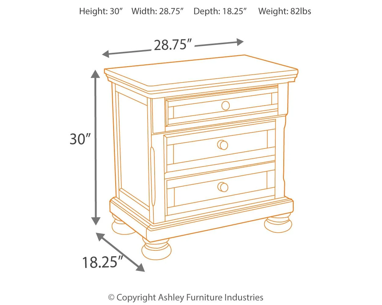 Porter - Two Drawer Night Stand - Dark Brown - Image 8