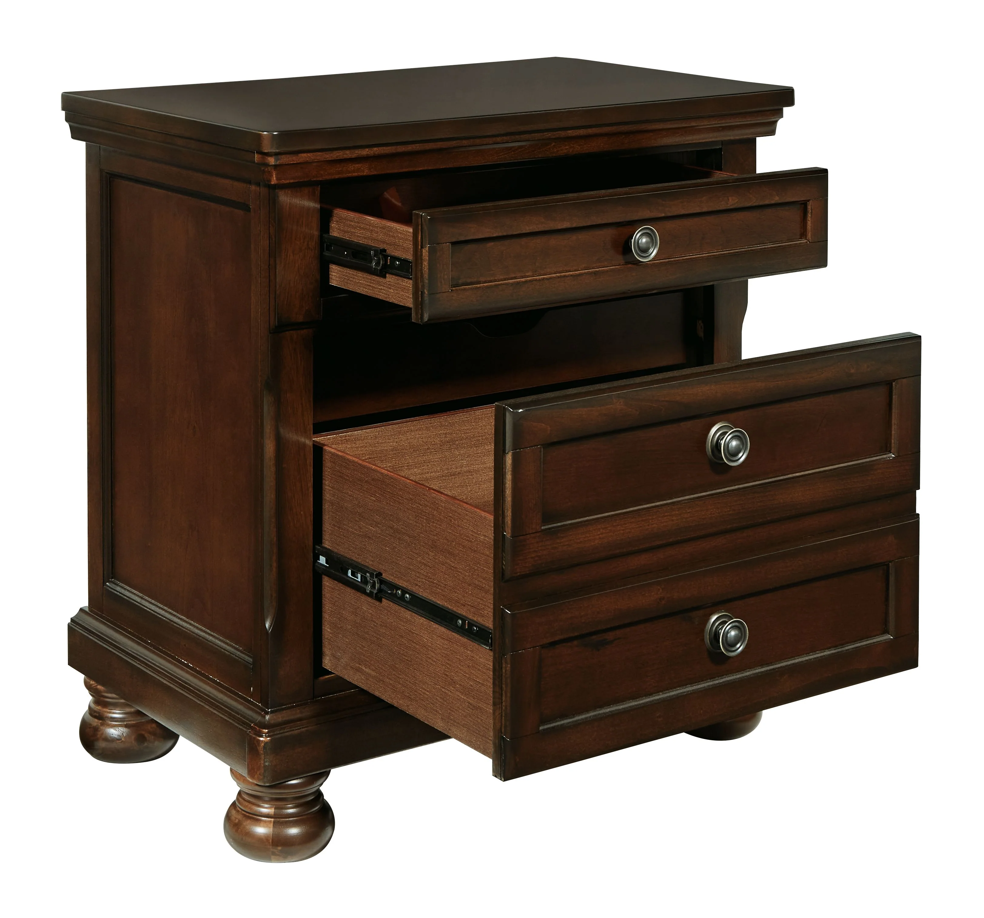 Porter - Two Drawer Night Stand - Dark Brown - Image 9