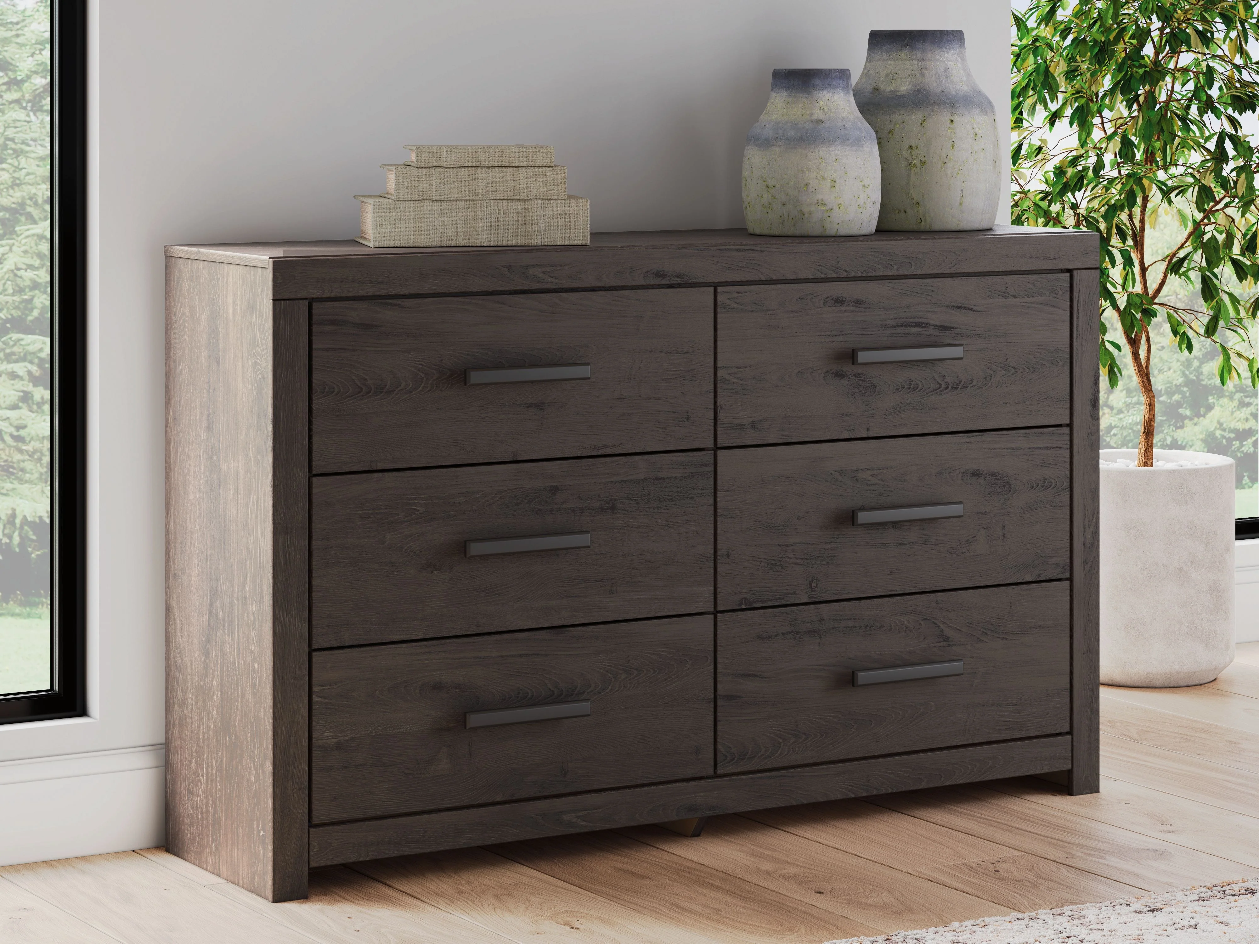 Prendonea - Six Drawer Dresser - Charcoal - Image 3