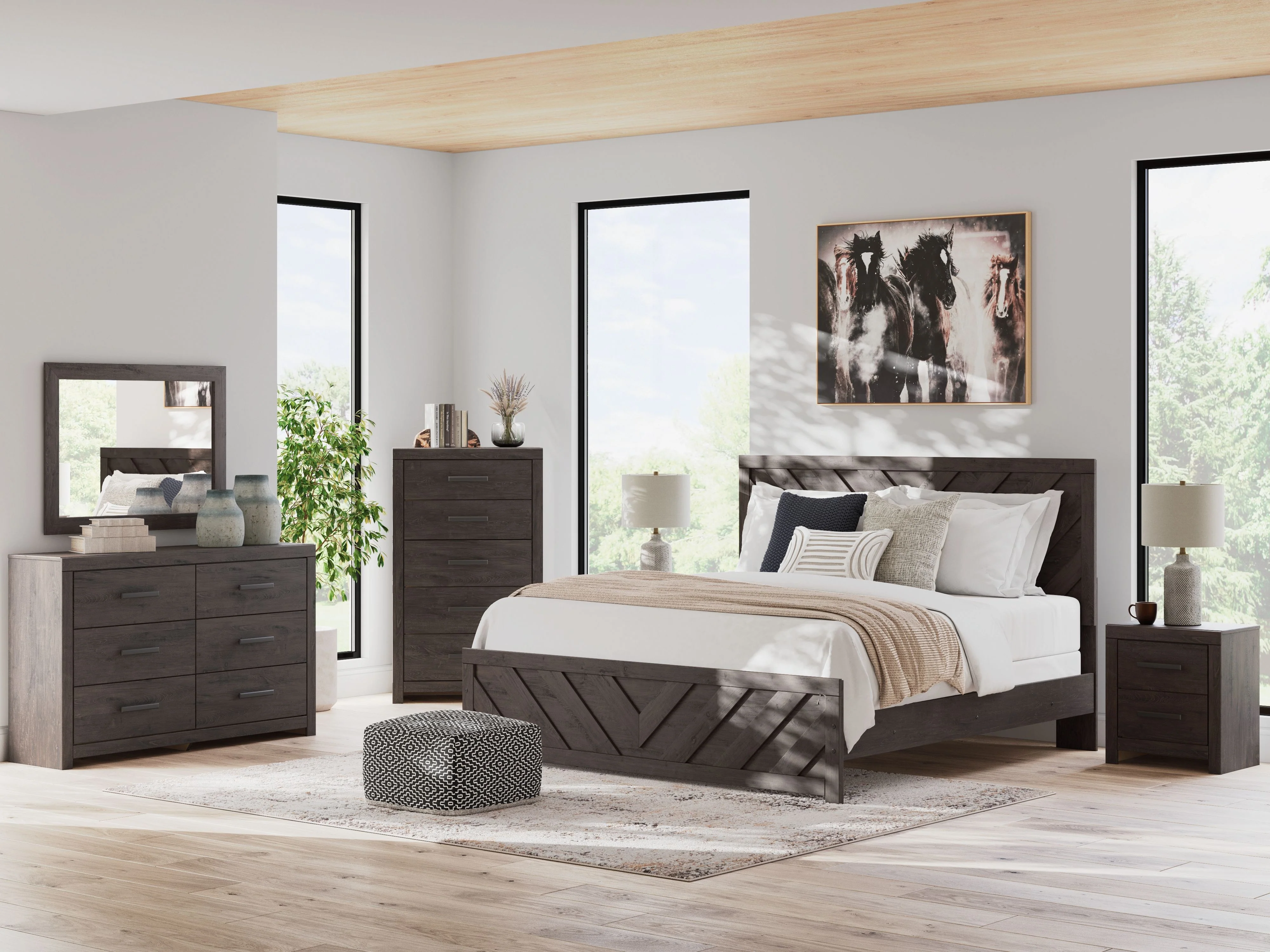 Prendonea - Six Drawer Dresser - Charcoal - Image 5