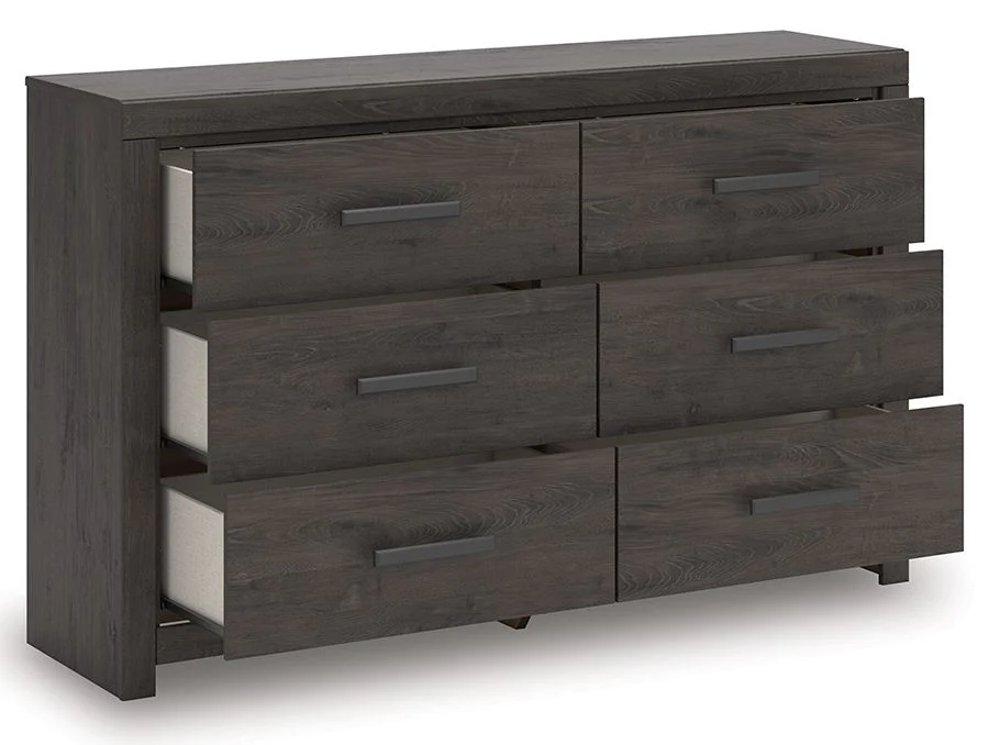 Prendonea - Six Drawer Dresser - Charcoal - Image 7