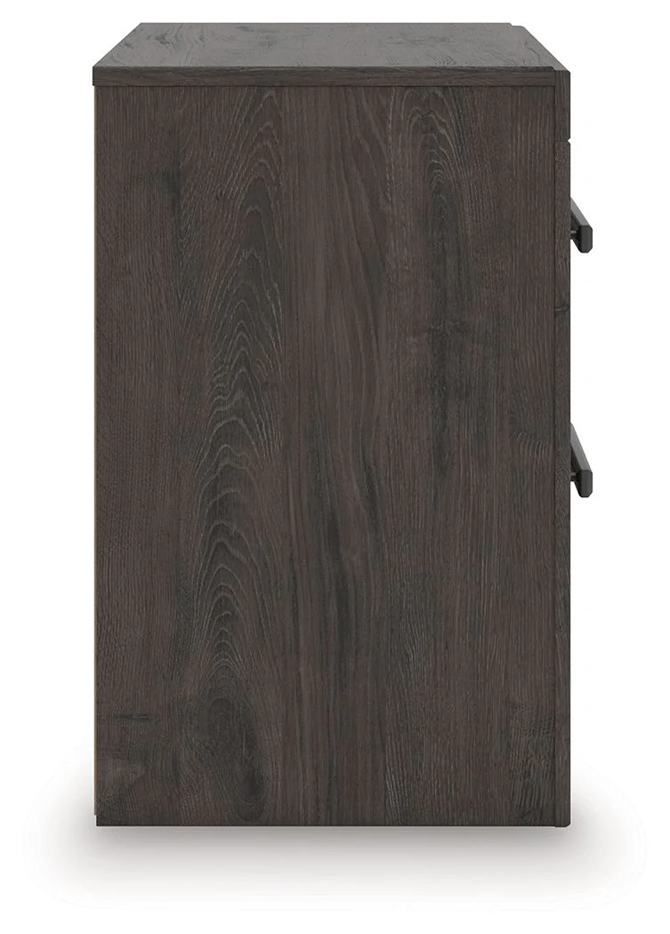 Prendonea - Two Drawer Night Stand - Charcoal - Image 2