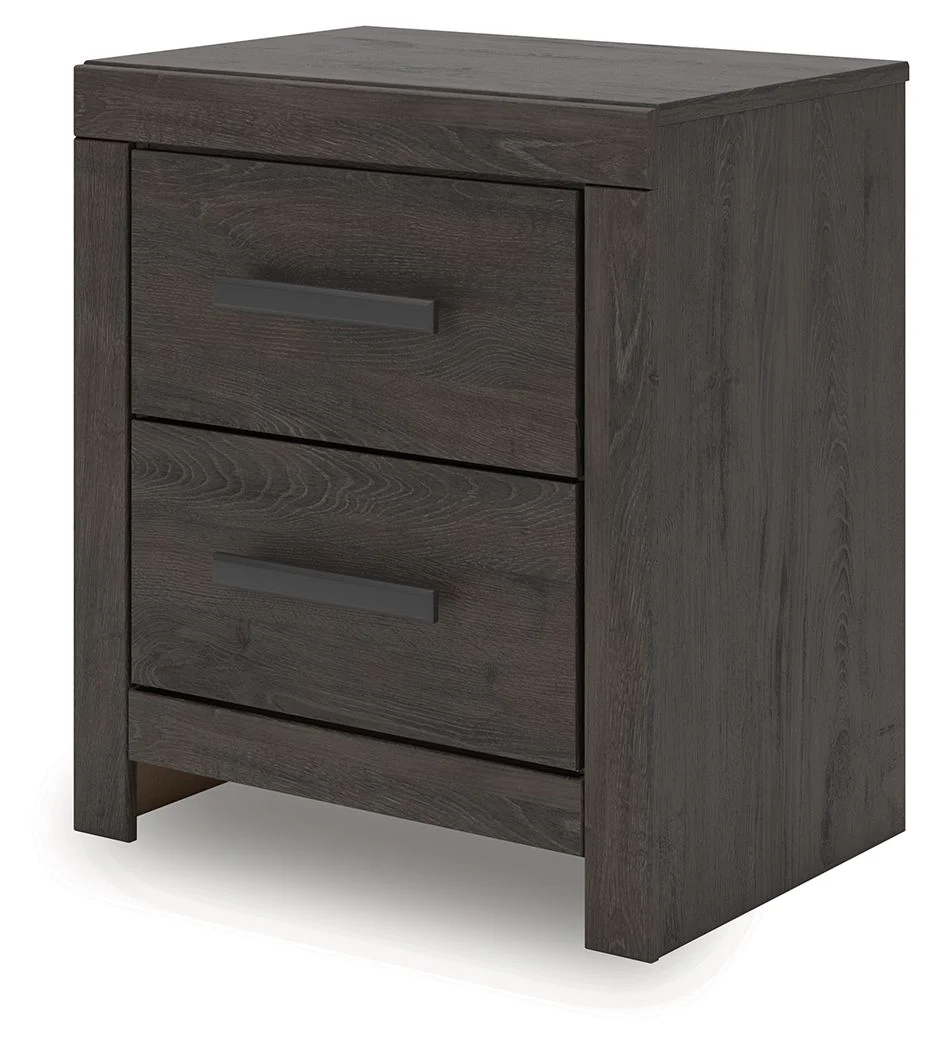 Prendonea - Two Drawer Night Stand - Charcoal - Image 8