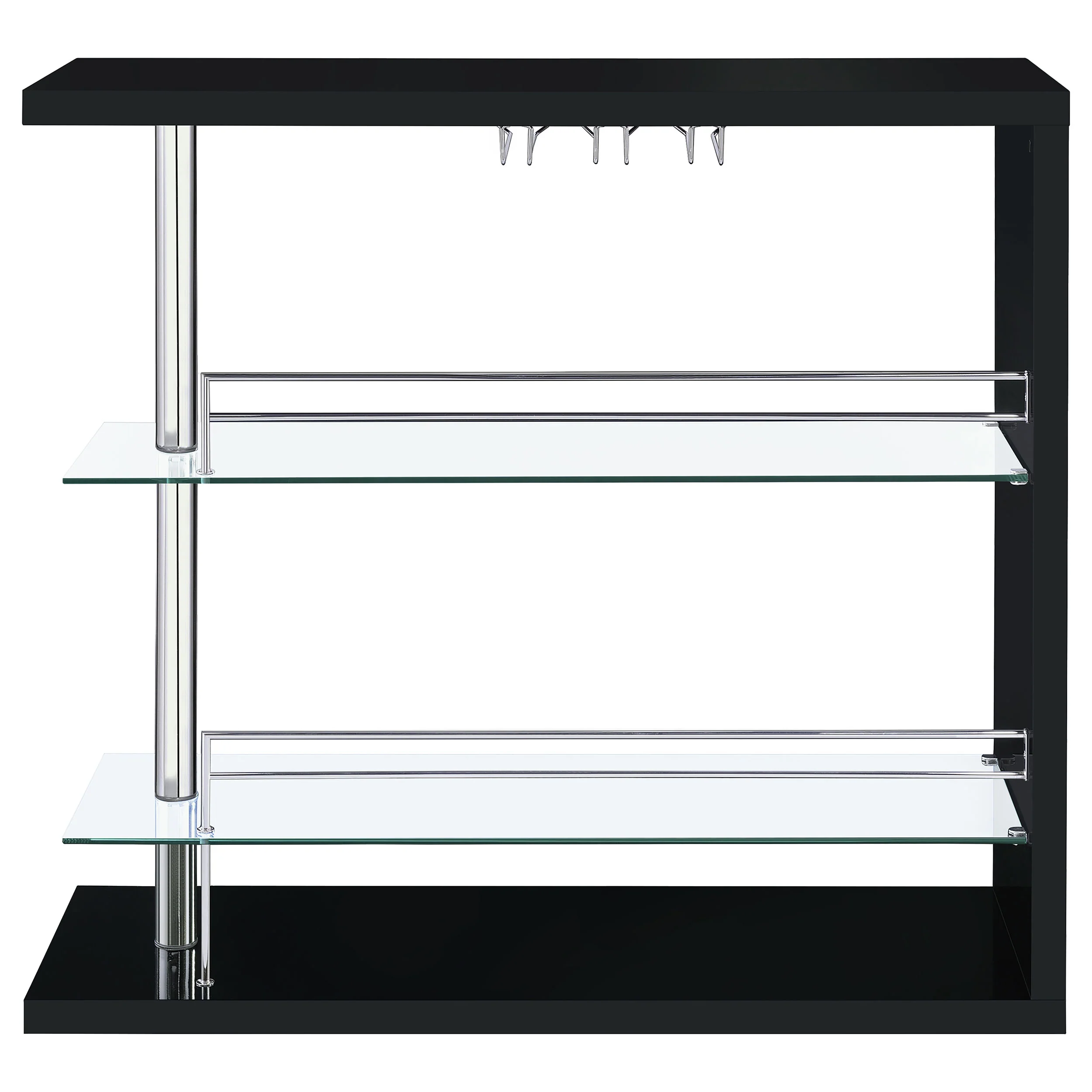 Prescott Rectangular Home Wine Table Black High Gloss - Image 4