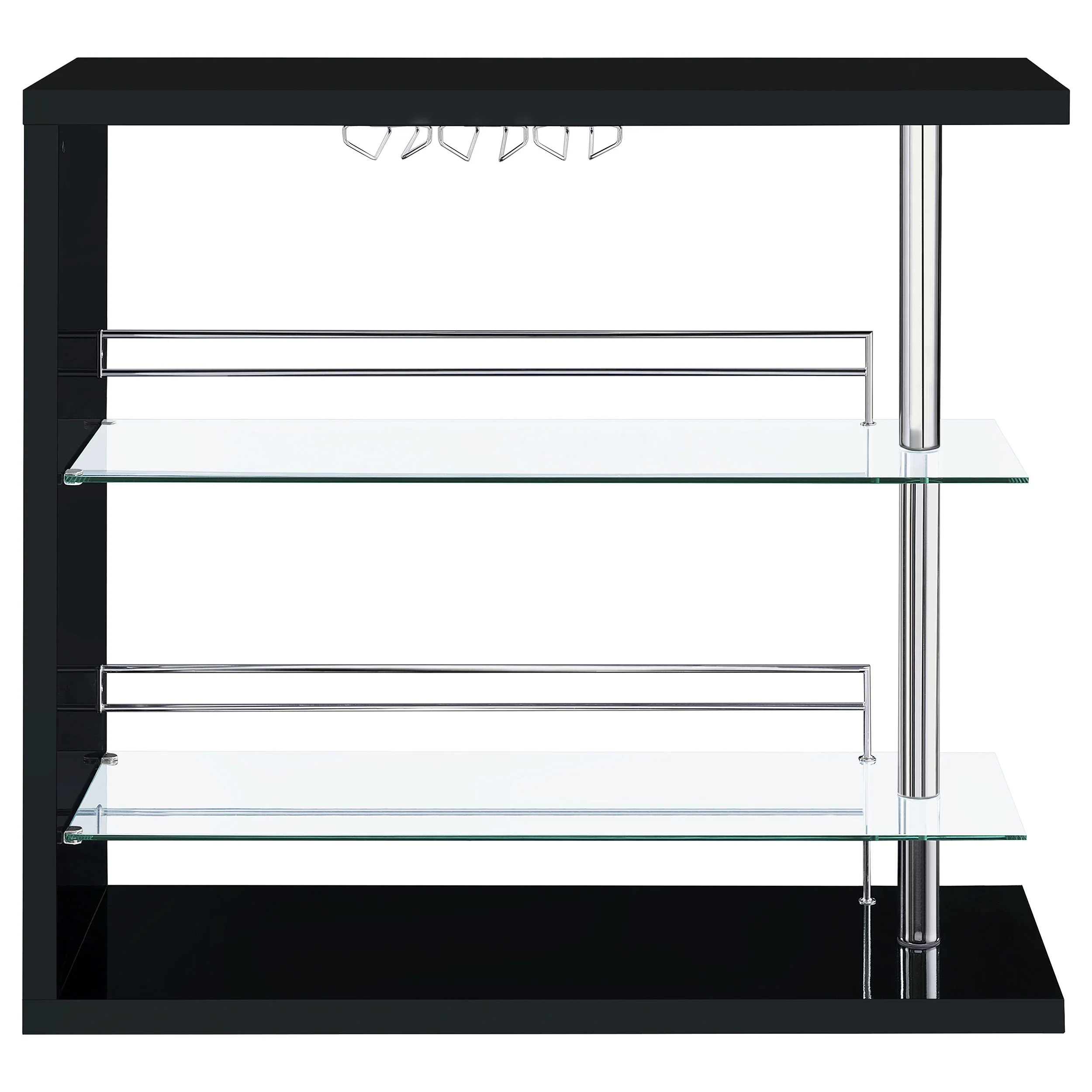 Prescott Rectangular Home Wine Table Black High Gloss - Image 6