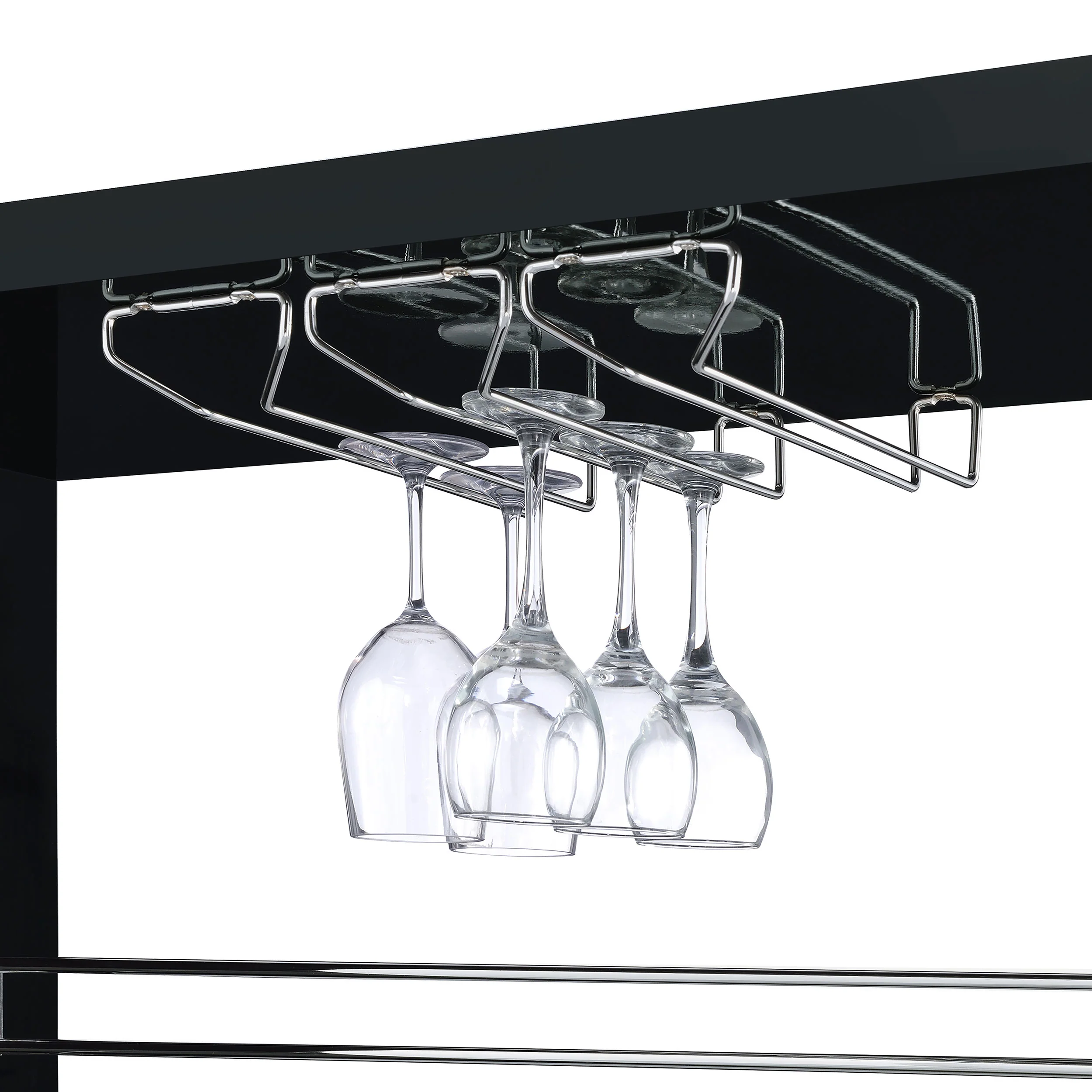 Prescott Rectangular Home Wine Table Black High Gloss - Image 7