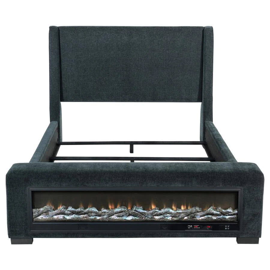 Preston - Upholstered Audio Flame Visualizer Bed - Image 10