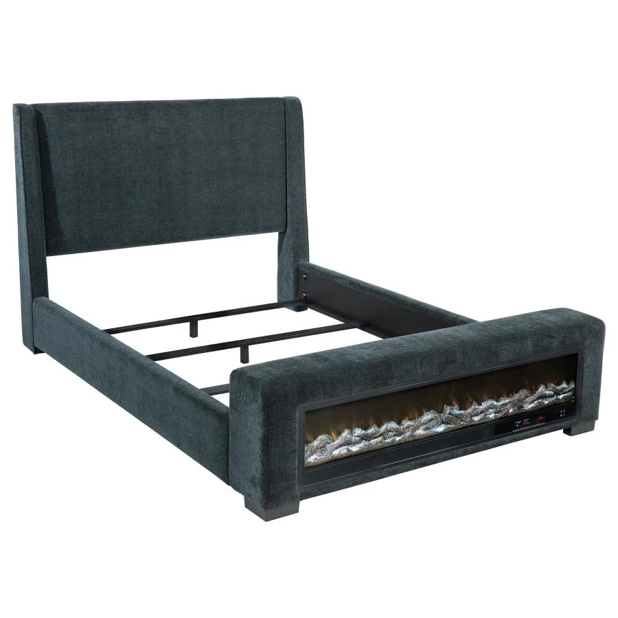 Preston - Upholstered Audio Flame Visualizer Bed - Image 3