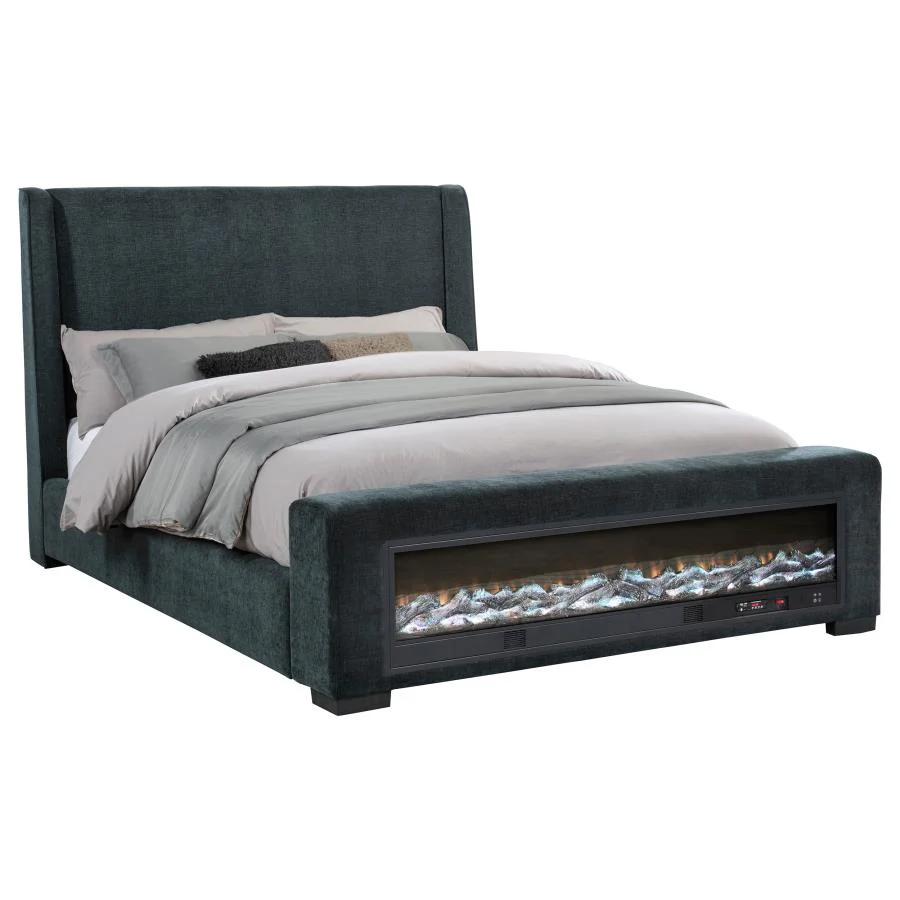 Preston - Upholstered Audio Flame Visualizer Bed - Image 9