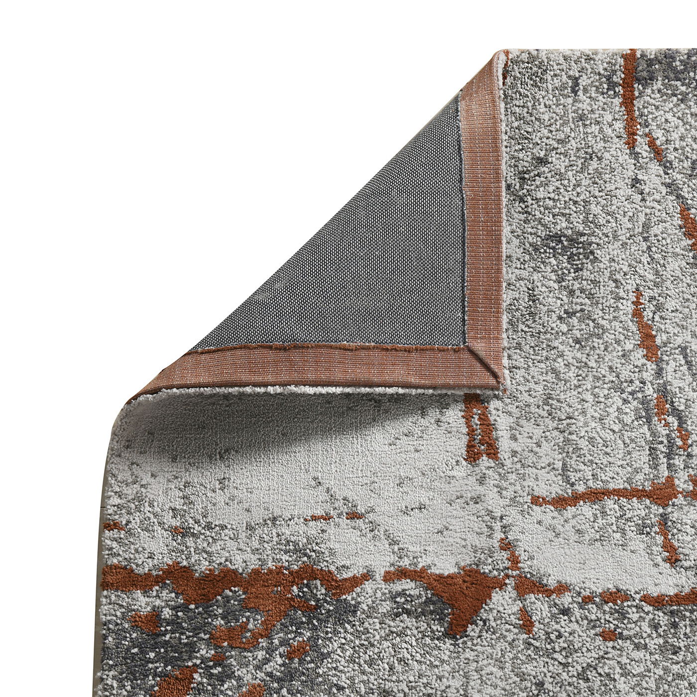 Quarry - 5' X 6.5' Abstract Area Rug - Gray / Orange - Image 13