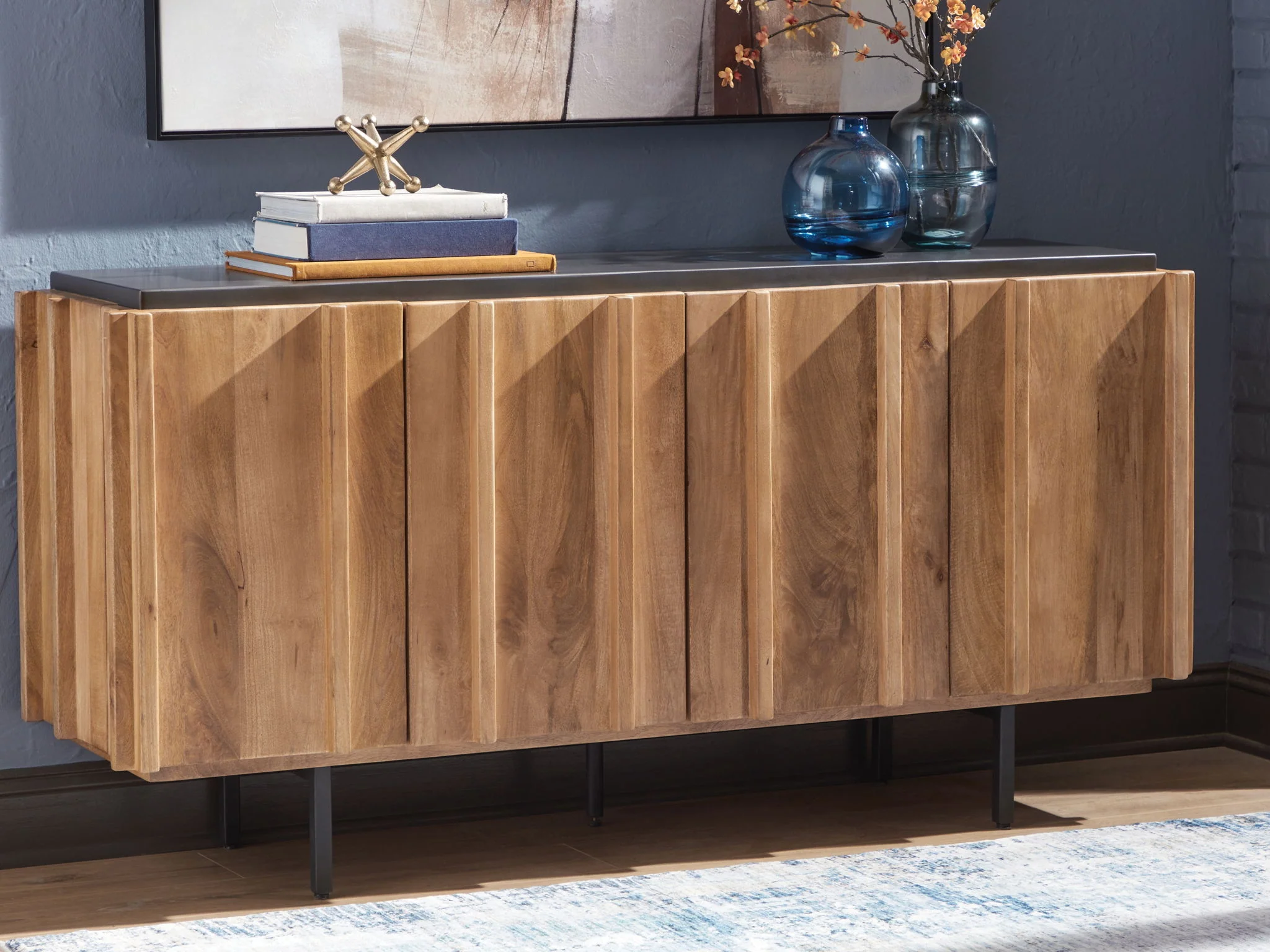 Quintavious - Accent Cabinet - Brown / Charcoal - Image 5