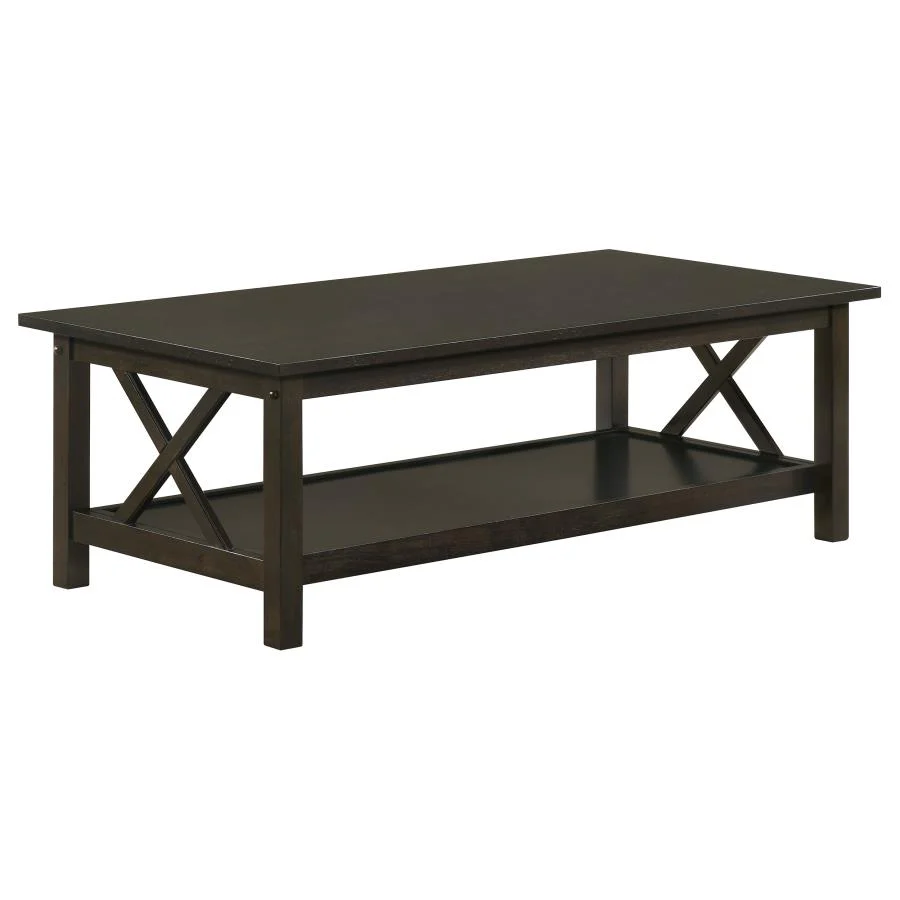 Rachelle - 3 Piece Rectangular Coffee Table Set - Deep Merlot - Image 3