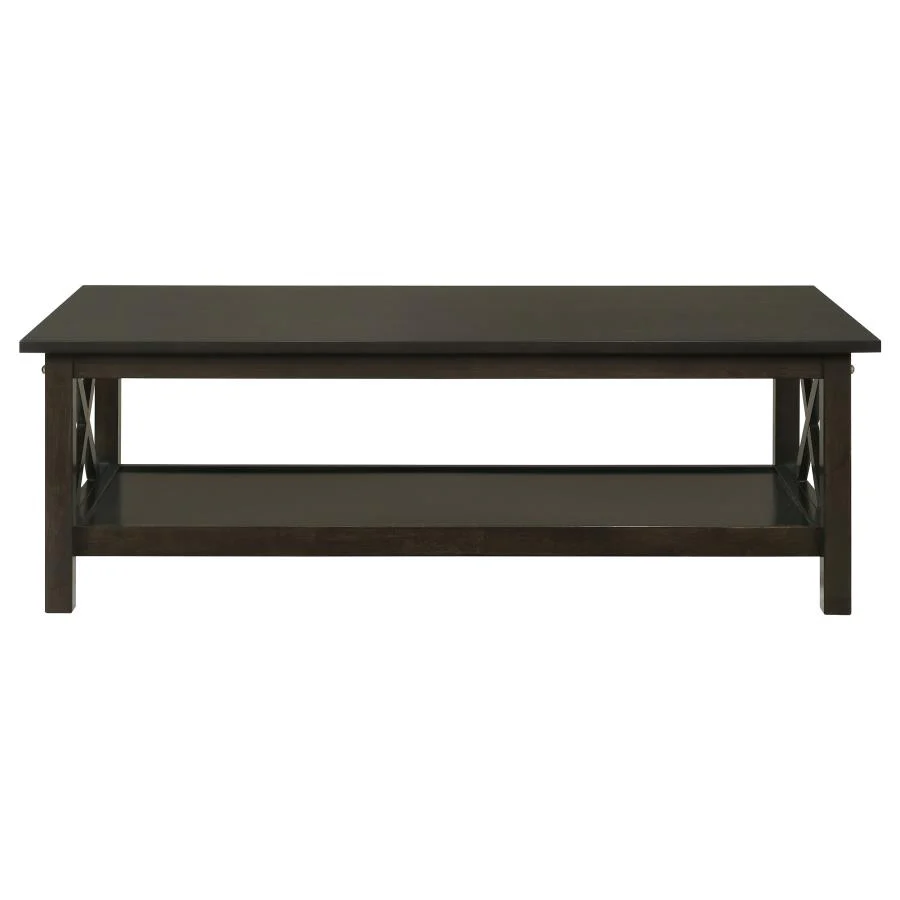 Rachelle - 3 Piece Rectangular Coffee Table Set - Deep Merlot - Image 4