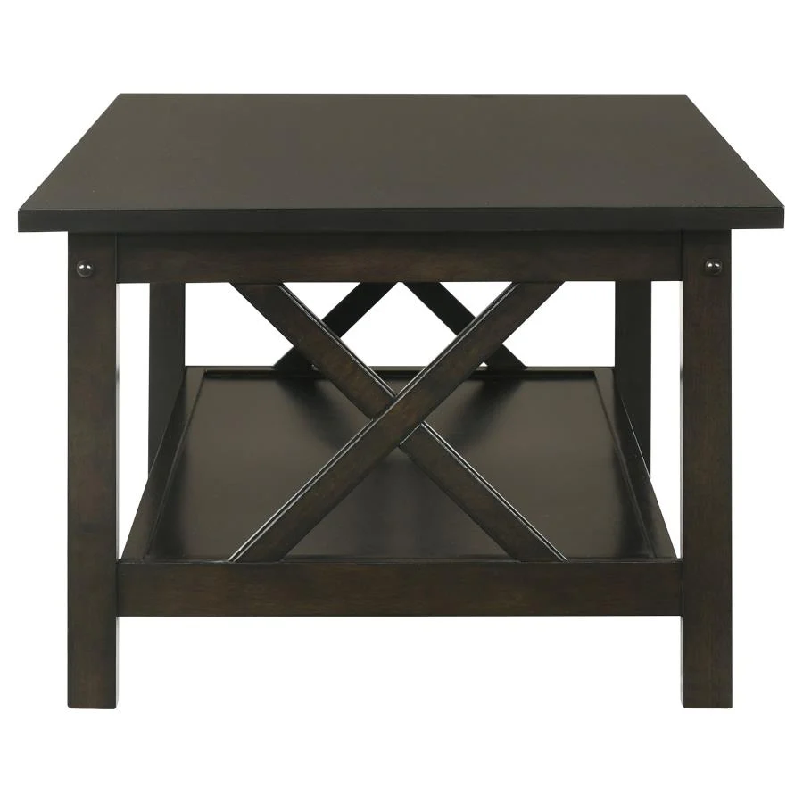 Rachelle - 3 Piece Rectangular Coffee Table Set - Deep Merlot - Image 5