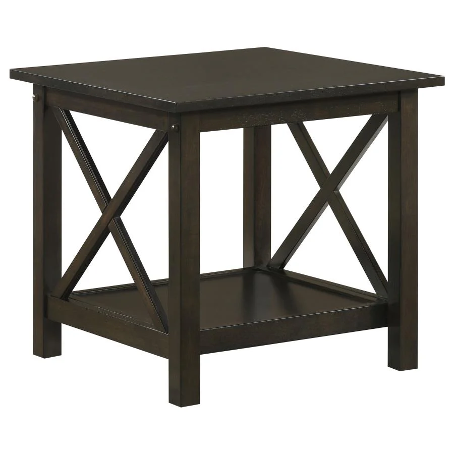 Rachelle - 3 Piece Rectangular Coffee Table Set - Deep Merlot - Image 7