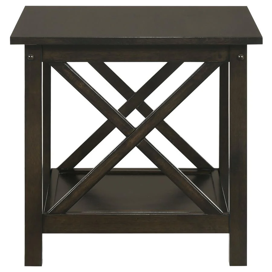 Rachelle - 3 Piece Rectangular Coffee Table Set - Deep Merlot - Image 9