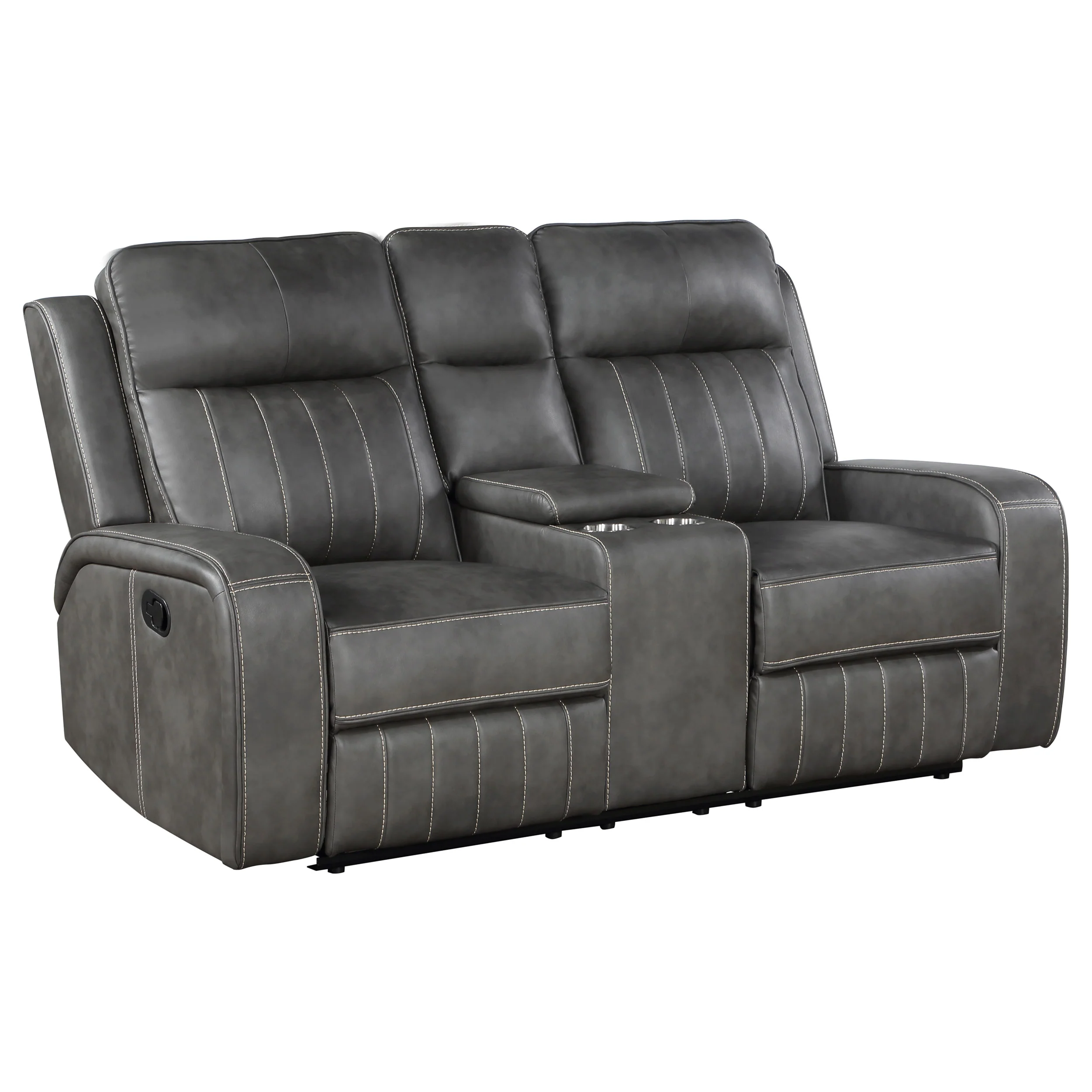 Raelynn - Upholstered Track Arm Motion Loveseat - Gray - Image 14