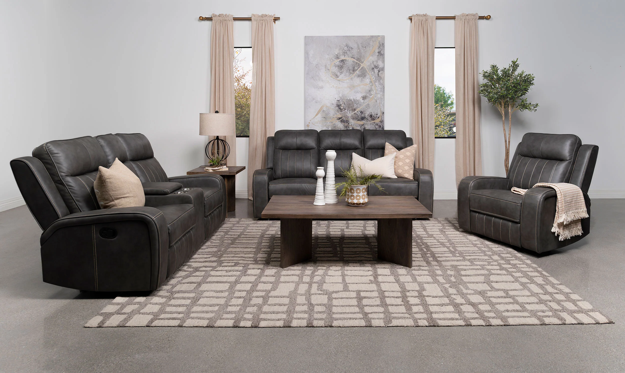 Raelynn - Upholstered Reclining Sofa Set - Image 36