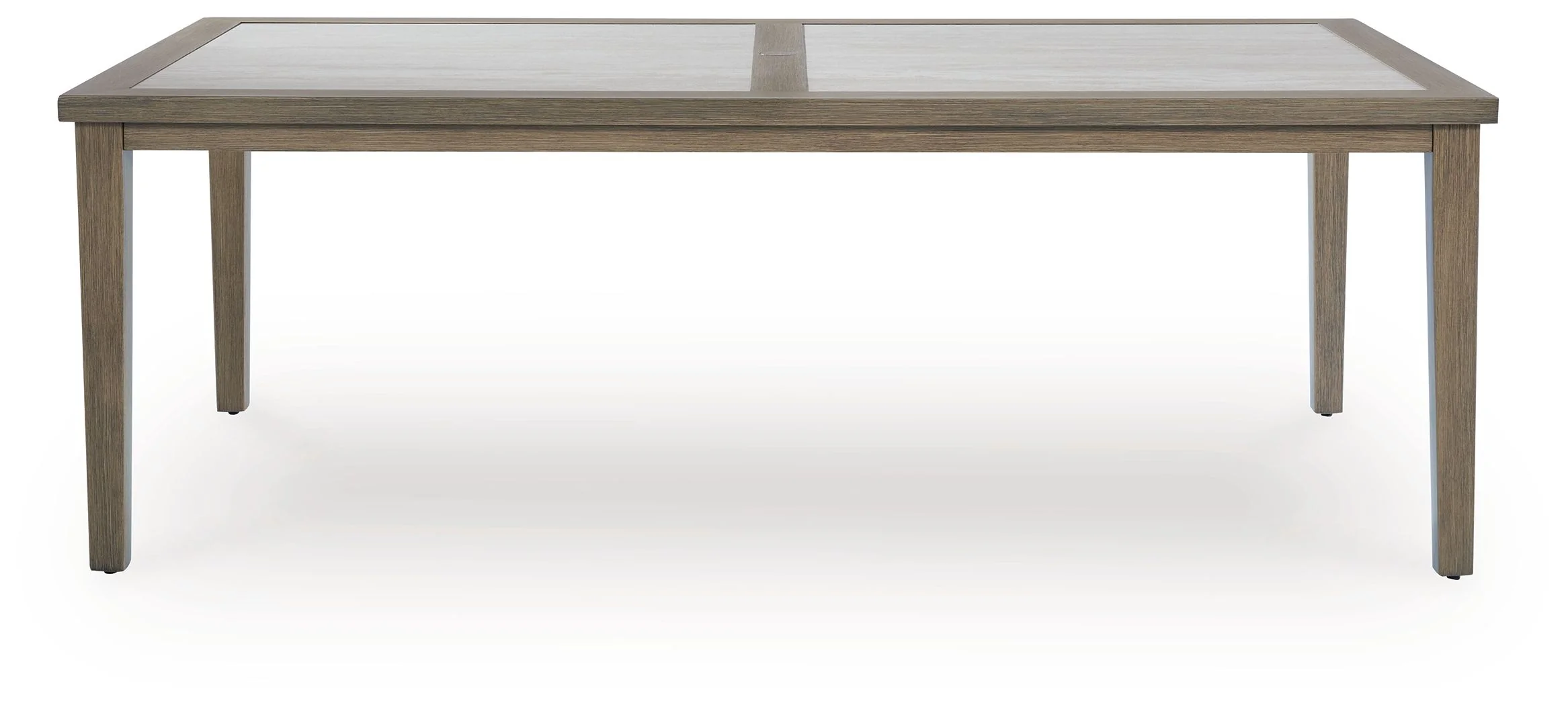 Rainier Ranch - Rectangle Dining Table With Umbrella Option - Brown / Beige - Image 2