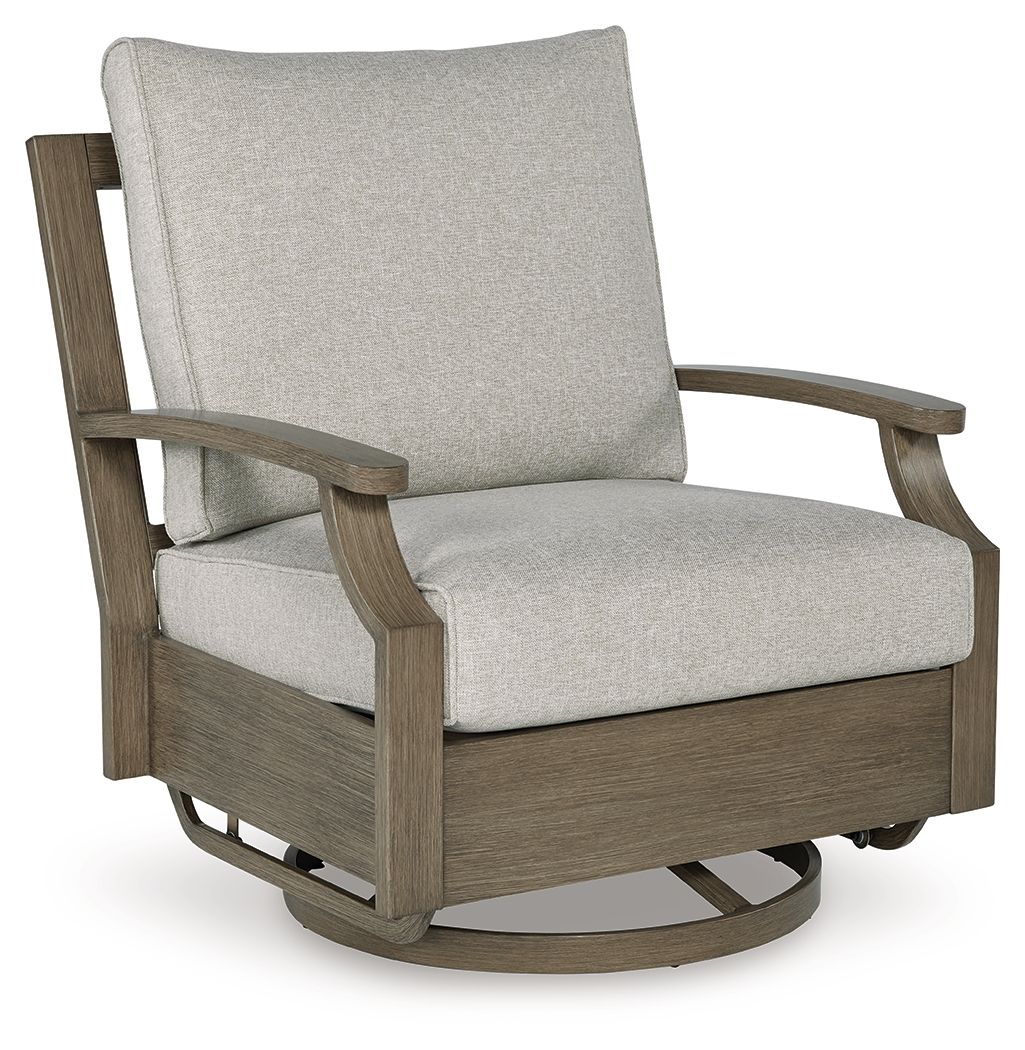 Rainier Ranch - Swivel Glider Chair With Cushion - Brown / Beige - Image 5