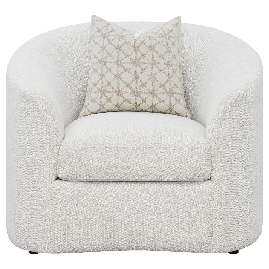Rainn - Boucle Upholstered Sloped Arm Accent Chair - Latte - Image 3