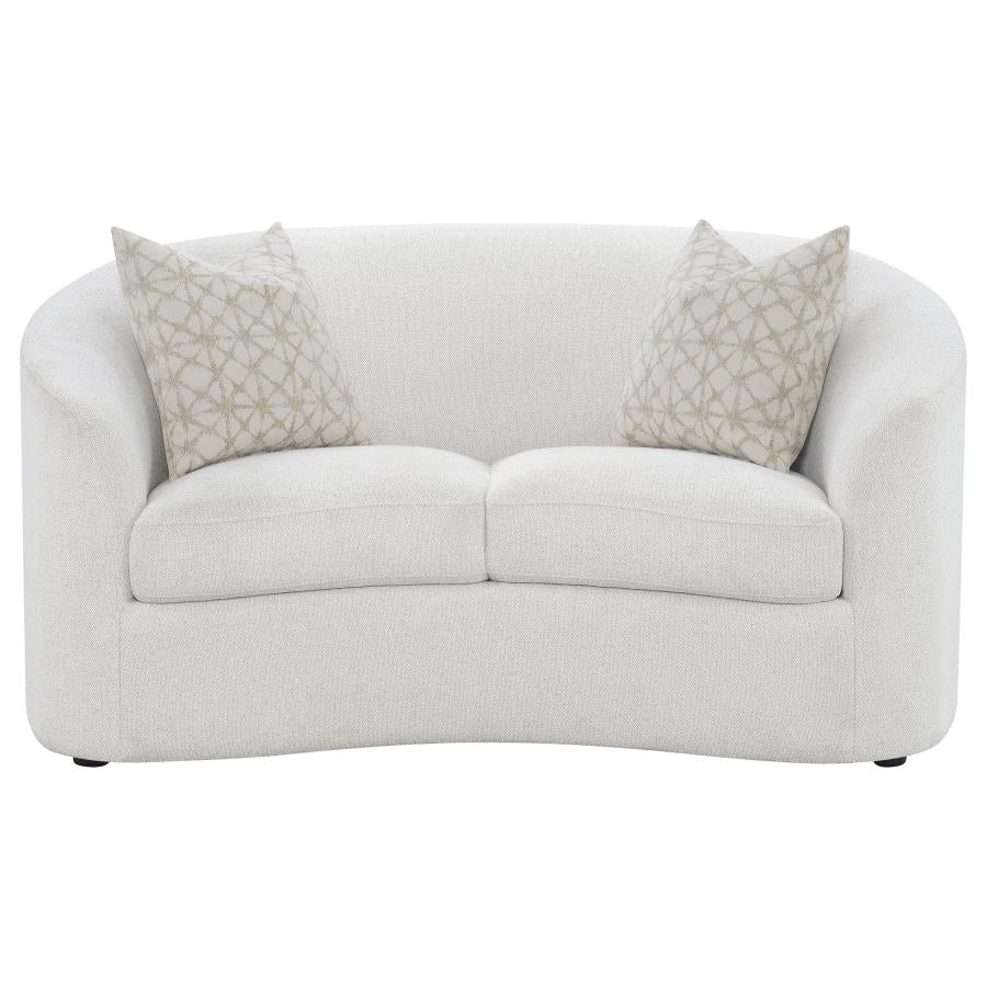 Rainn - Boucle Upholstered Sloped Arm Loveseat - Latte - Image 3
