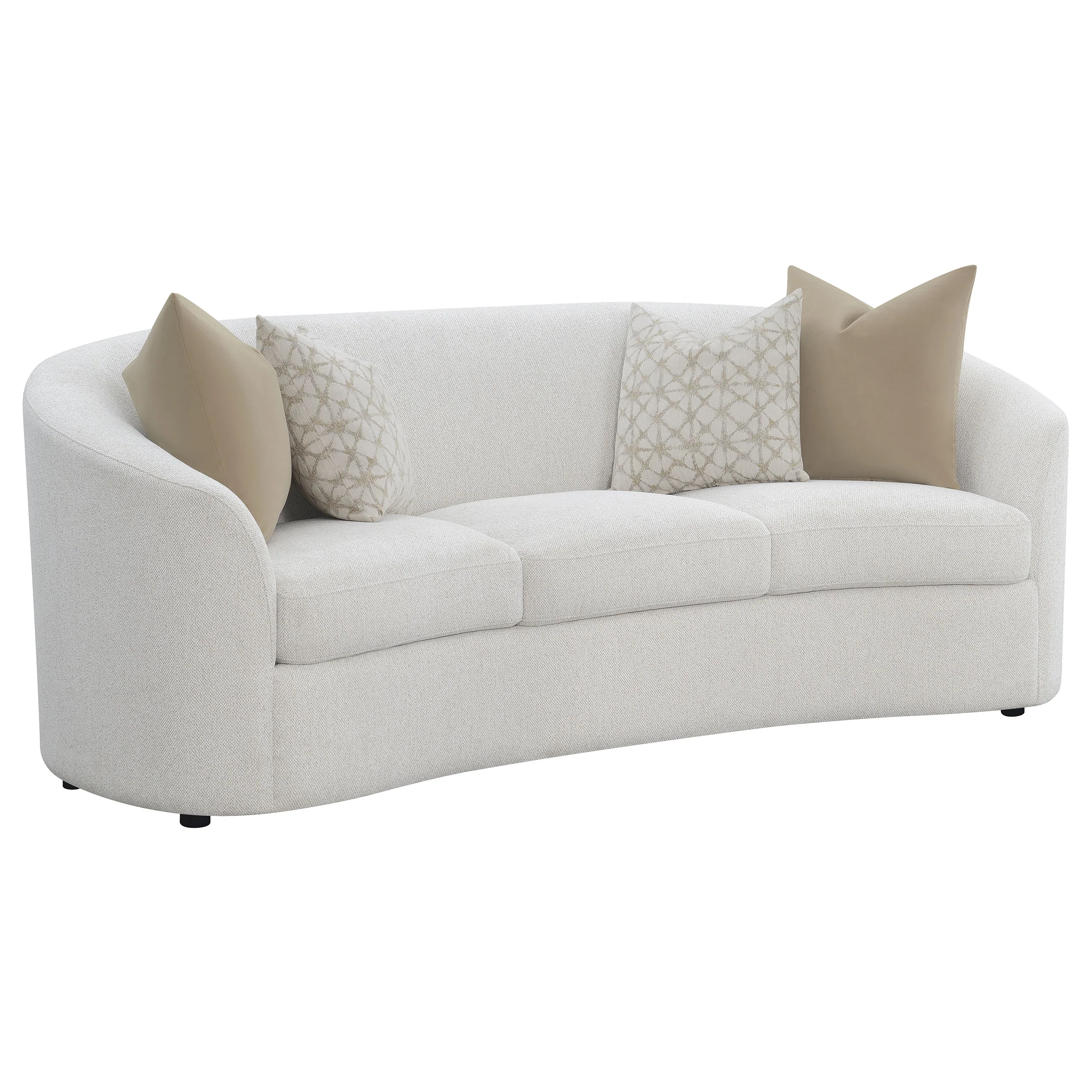 Rainn - Boucle Upholstered Sloped Arm Sofa - Latte - Image 15