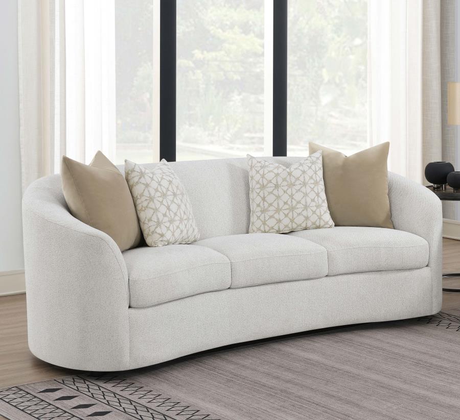 Rainn - Boucle Upholstered Sloped Arm Sofa - Latte - Image 2