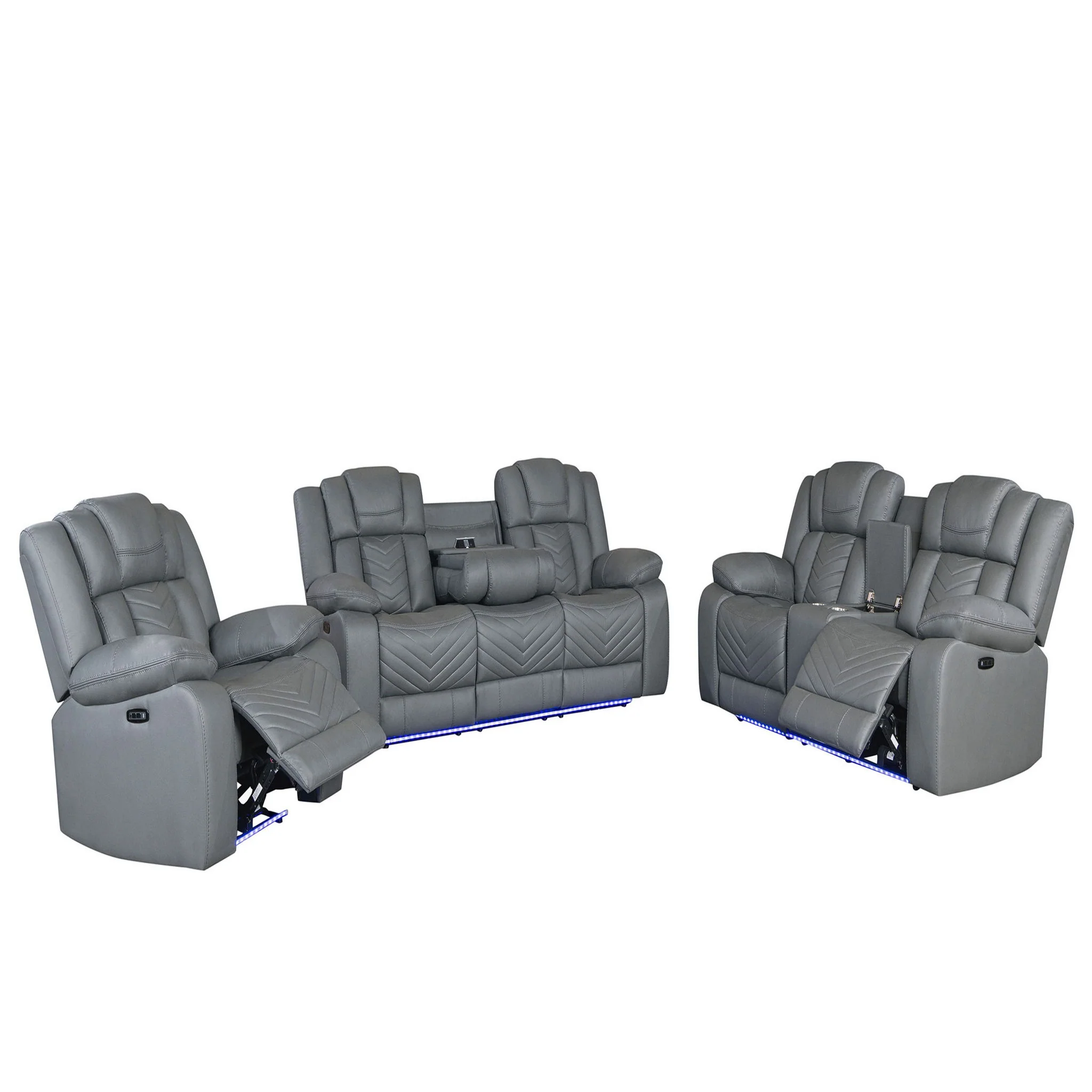 Raize - Power Living Room Set With Storage Console And Cup Holders - Image 2