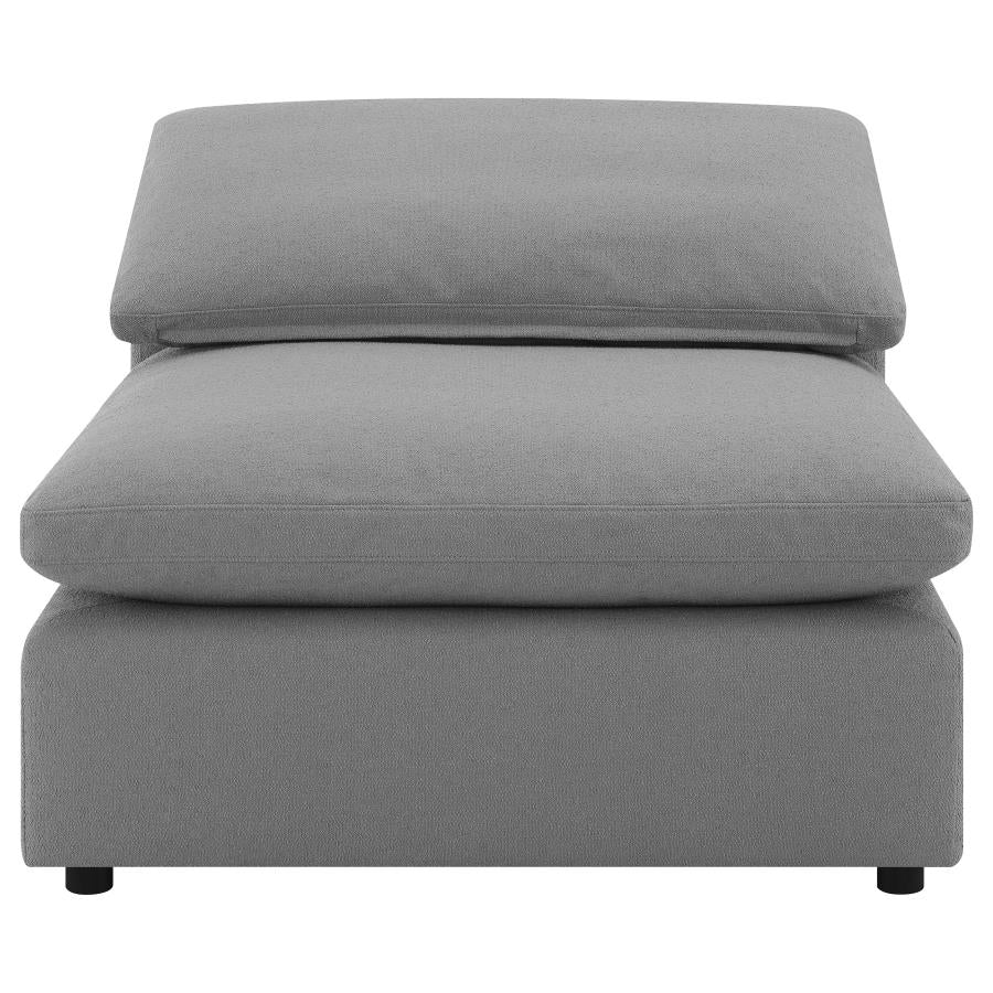 Raleigh Boucle Upholstered Armless Chair Grey - Image 2