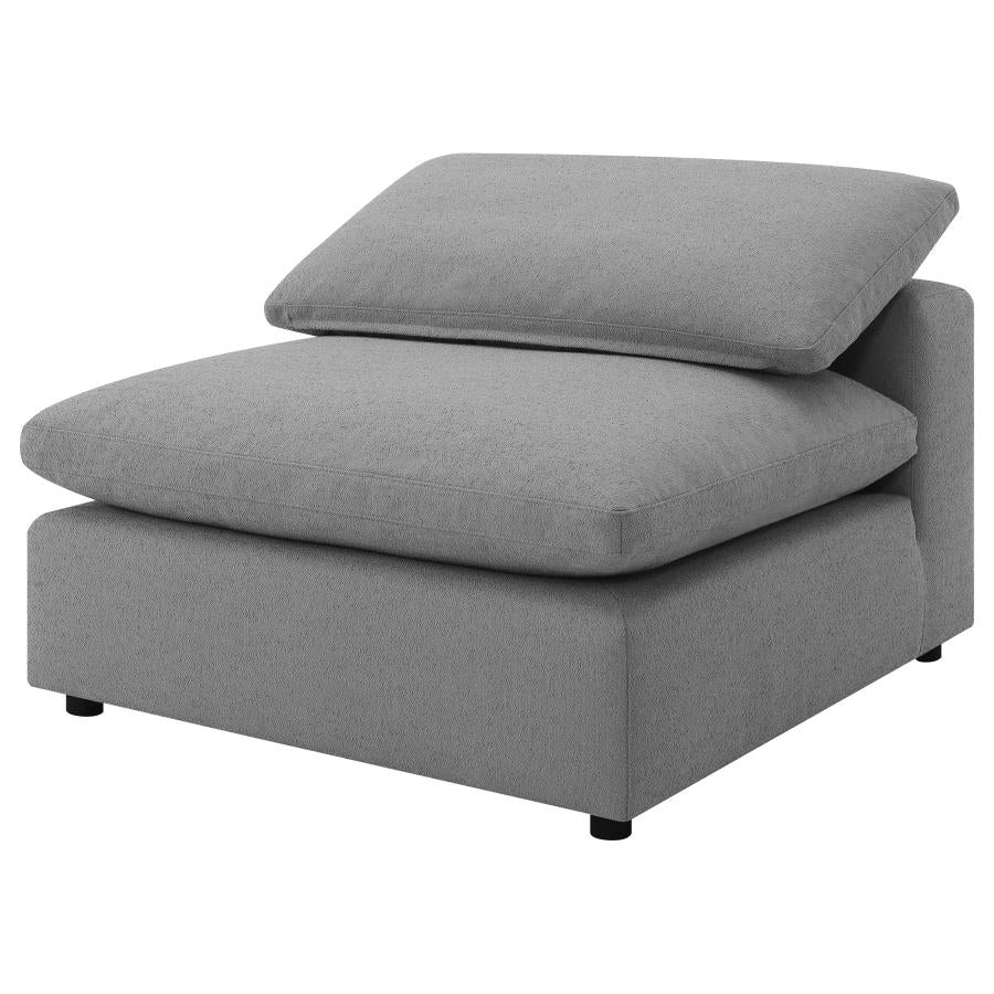 Raleigh Boucle Upholstered Armless Chair Grey - Image 3