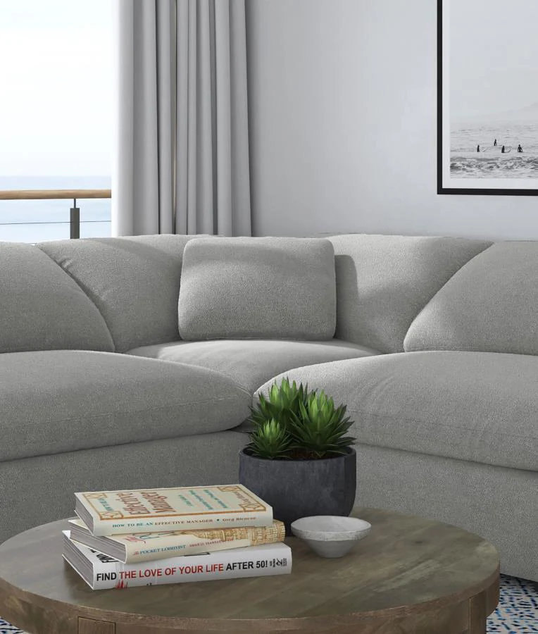 Raleigh Boucle Upholstered Corner Chair - Image 2