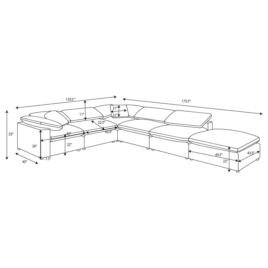 Raleigh - Boucle Upholstered Modular Sectional - Image 65